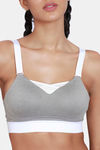 Zelocity High Impact Quick Dry Padded Sports Bra - Lt Grey — thumbnail 6